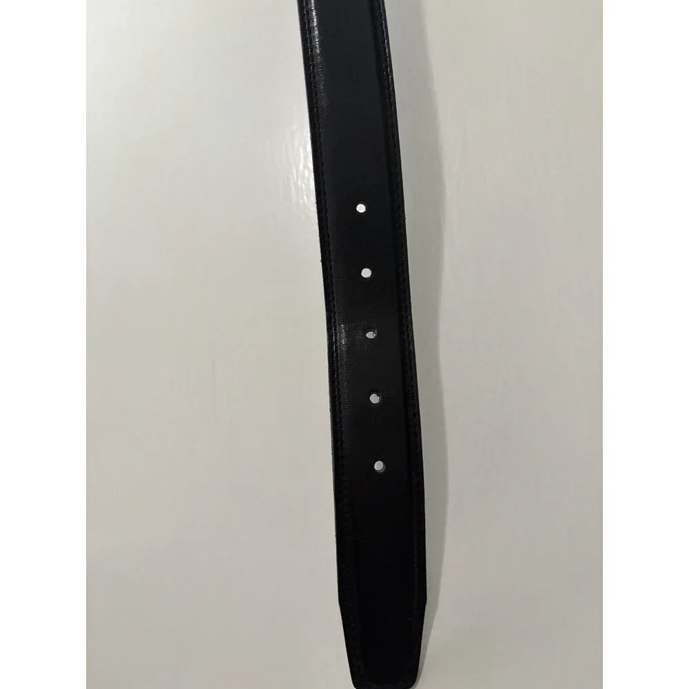 Bosca Black Leather Belt Mens Size 38 Large L Dress Casual Silver Buckle Canada